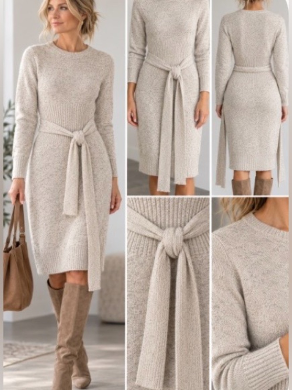 Ann Taylor long-sleeve knit sweater dress